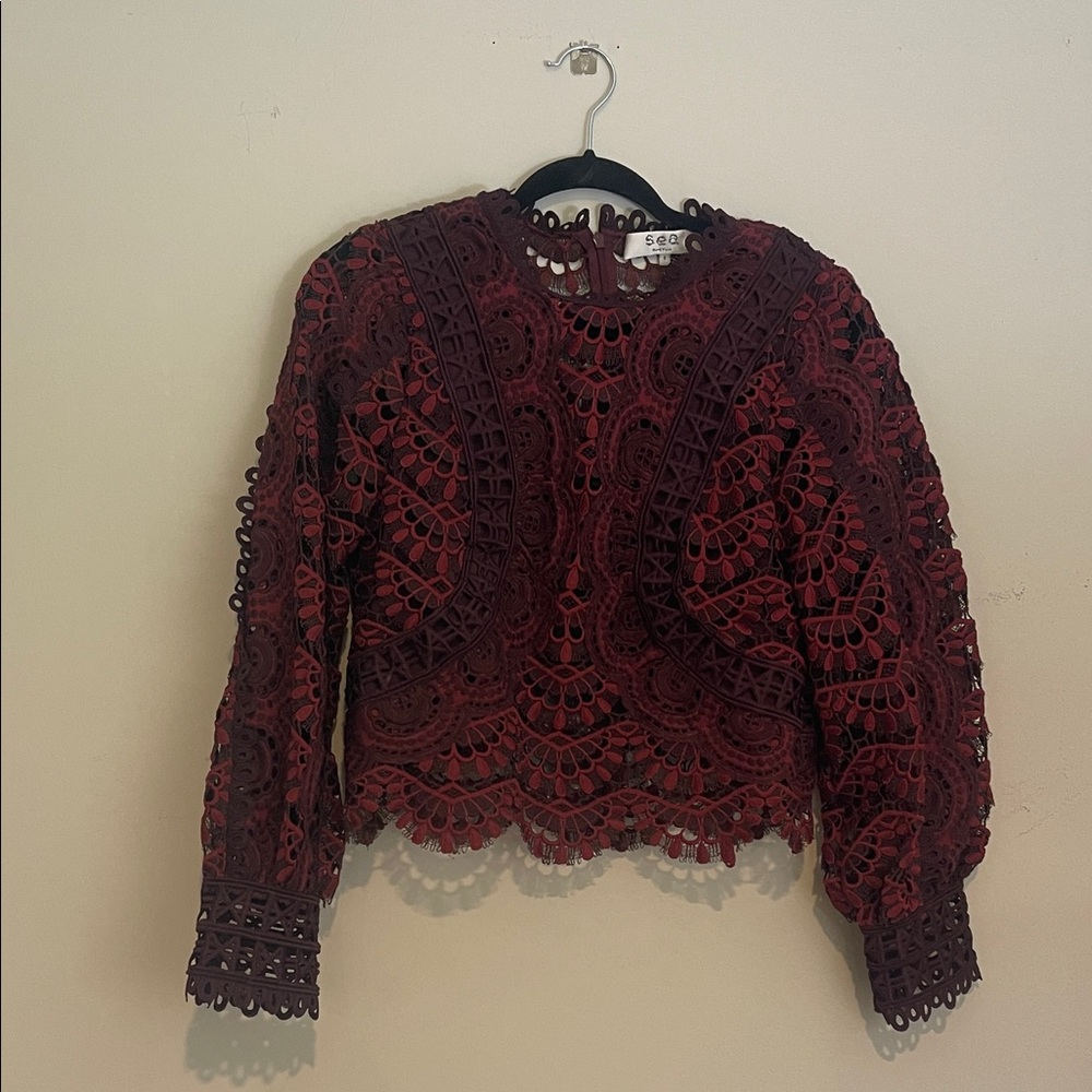 Sea Burgundy Lace Top